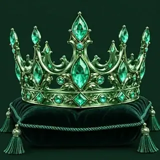 Gold crown on cushion — Fair Go
