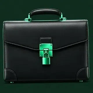 Locked leather briefcase — Fair Go