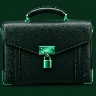 Locked leather briefcase — Fair Go